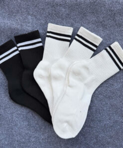 Set 5 Đôi T25 Viền Đen Cổ Cao Mix Màu